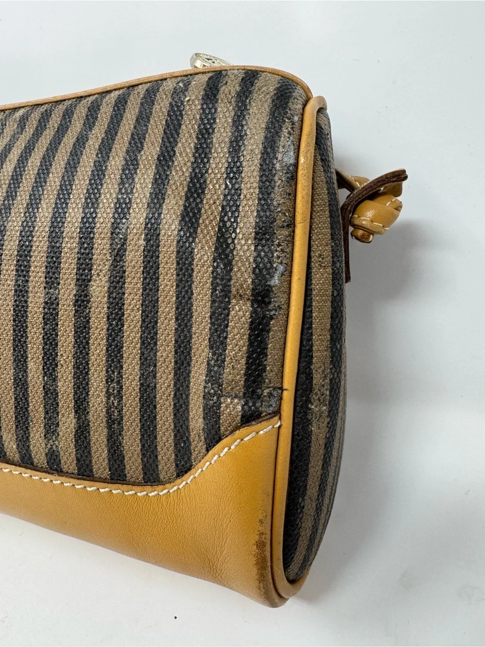 Fendi vintage leather stripped crossbody bag